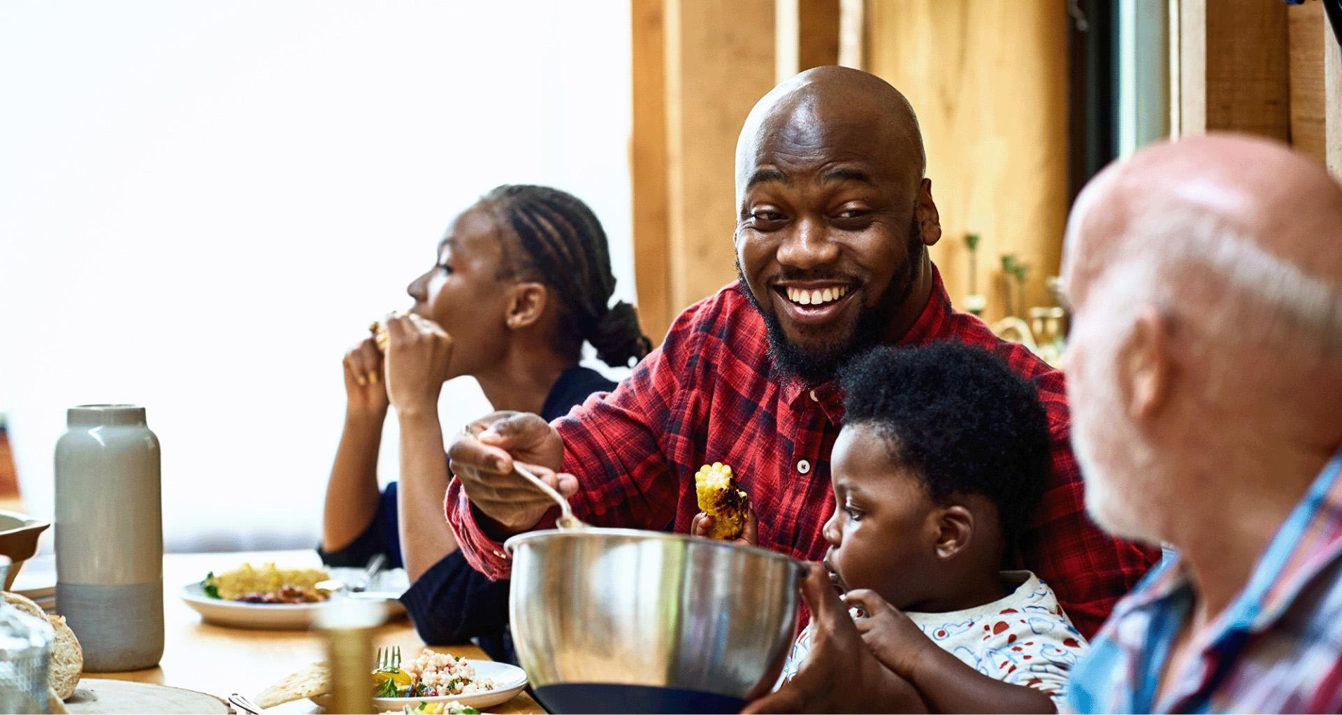 Family enjoying a meal